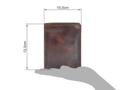 Greenburry Herenportefeuille leder 10x12cm teak bruin - Julien Deluxe