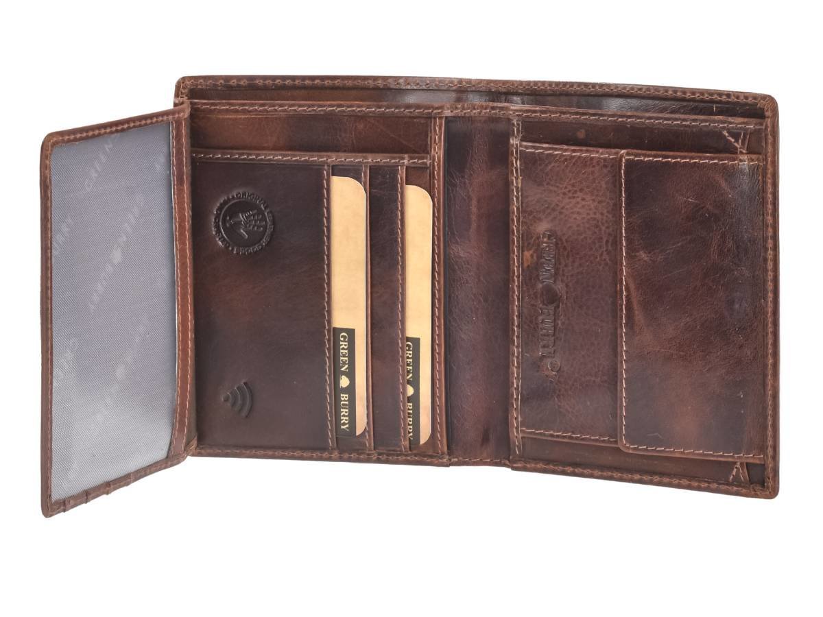 Greenburry Herenportefeuille leder 10x12cm teak bruin - Julien Deluxe