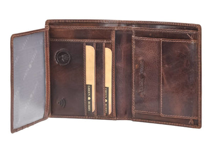 Greenburry Herenportefeuille leder 10x12cm teak bruin - Julien Deluxe