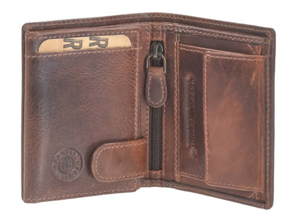 Greenburry Herenportefeuille leder 8x10cm teak bruin - Julien Deluxe