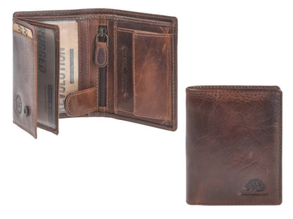 Greenburry Herenportefeuille leder 8x10cm teak bruin - Julien Deluxe