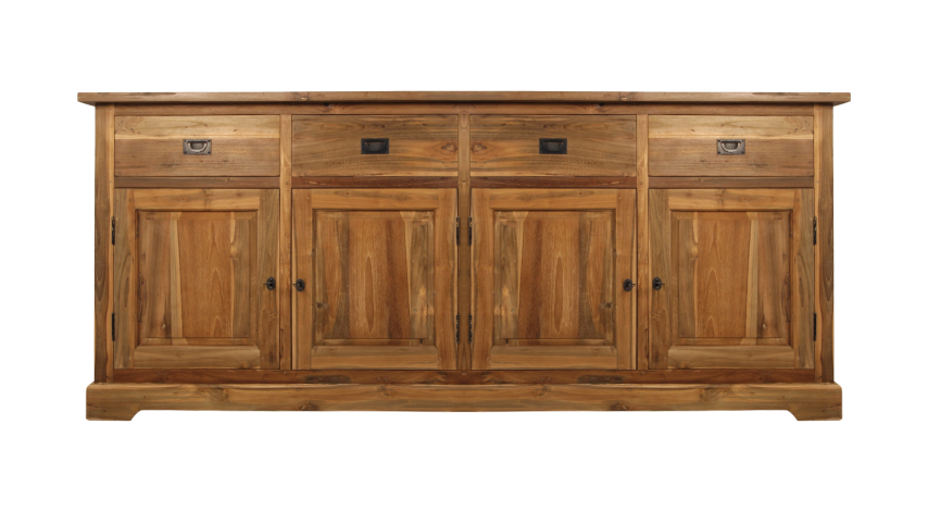 HSM Collection-Dressoir 4 Deur 4 La-200x55x85-Naturel-Teak