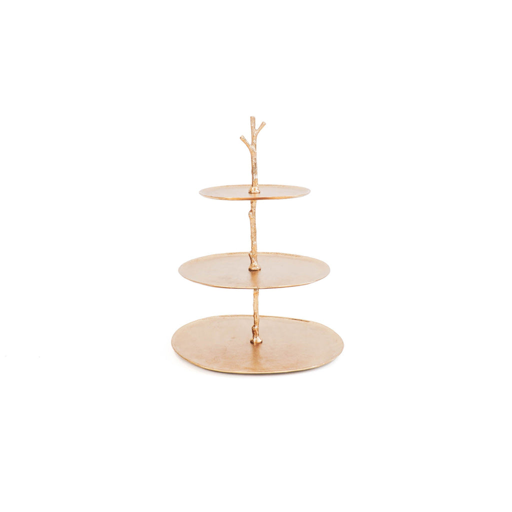 HV Etagere 3-laags Goud - 35x32x31cm