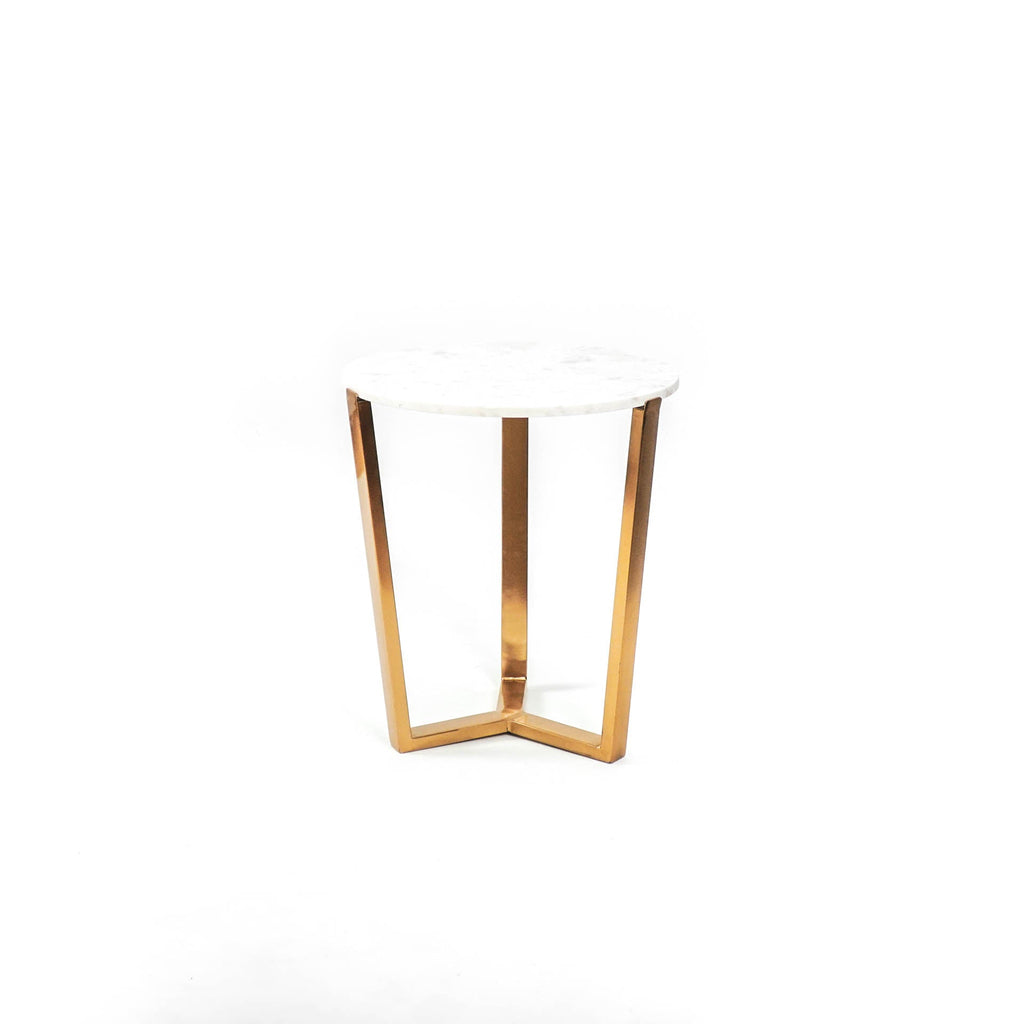 HV Sidetable - Marmer/Goud - 46x46x51 cm