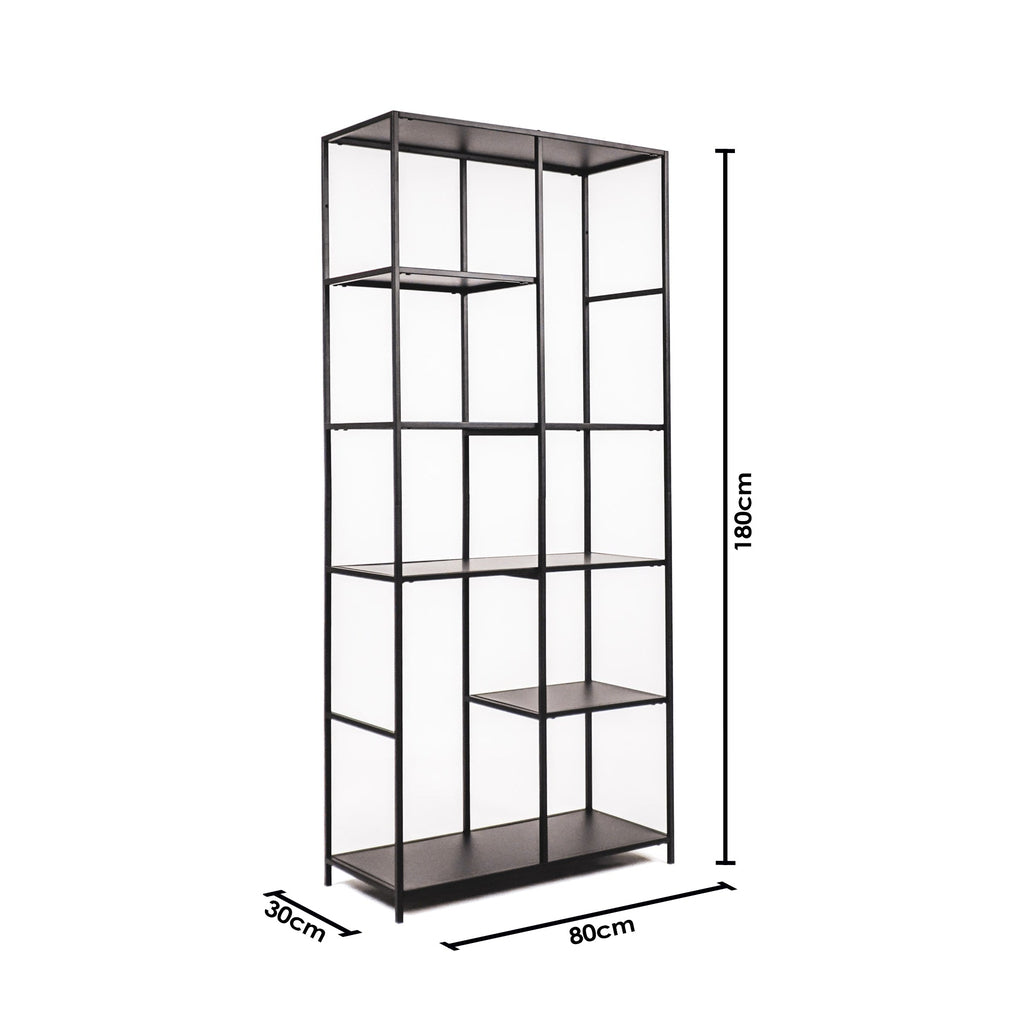 HV Styling Kast - Metaal - Zwart - 82x35x180cm