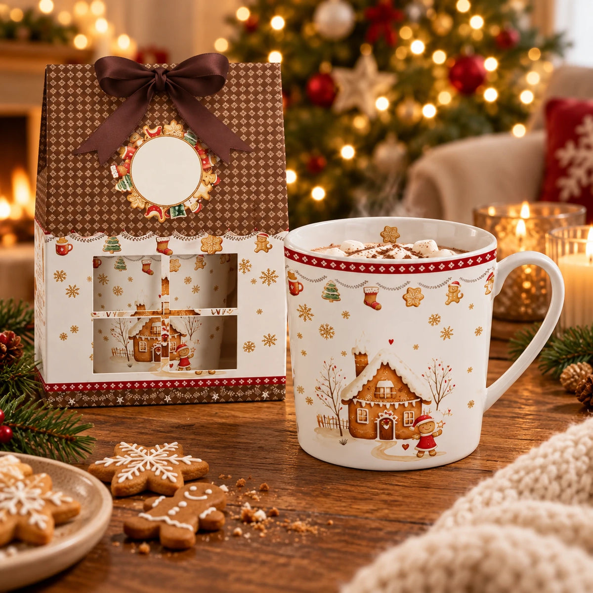 Duo Occasional mok 400ml Gingerbread House in Geschenkdoos
