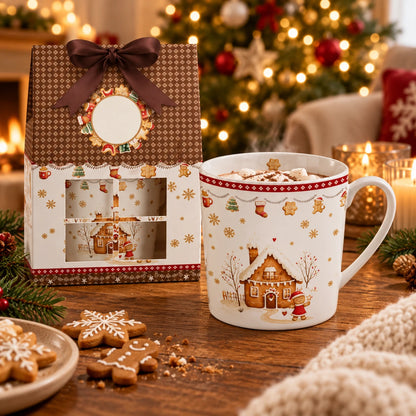 Duo Occasional mok 400ml Gingerbread House in Geschenkdoos