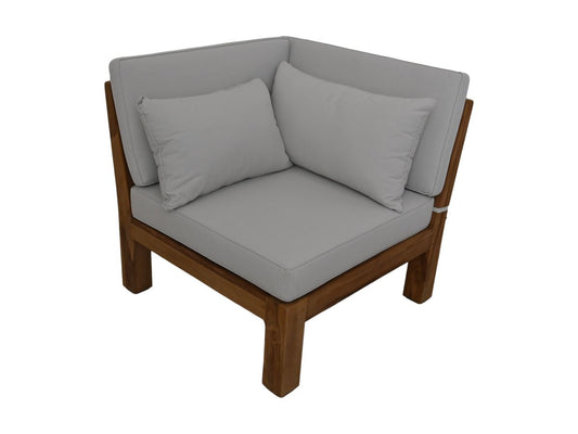 Lounge hoekmodule met kussens Aruba - Teak - Naturel/wit