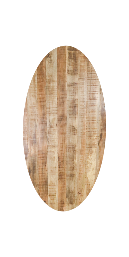 Ovale eettafel - 200x100 cm - massief mangohout/metaal