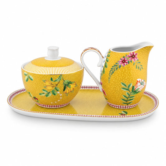 Pip Studio La Majorelle melk- en suikerset met schaaltje
