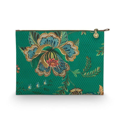 Pip Studio Toilettas Etui Flat Large Cece Fiore groen 30x22x1cm - Julien Deluxe