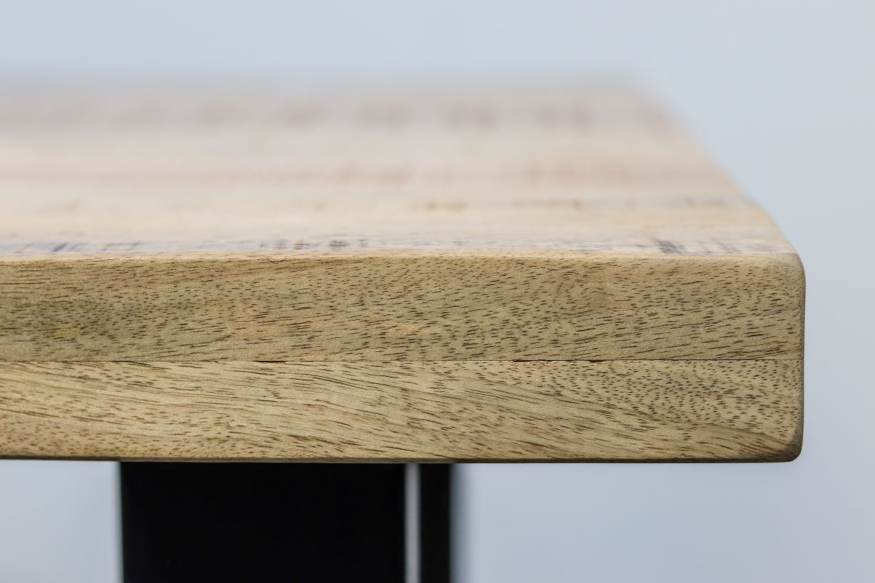 Rechthoekige eettafel Melbourne - 220x100x77 - Naturel/zwart - Mangohout/metaal