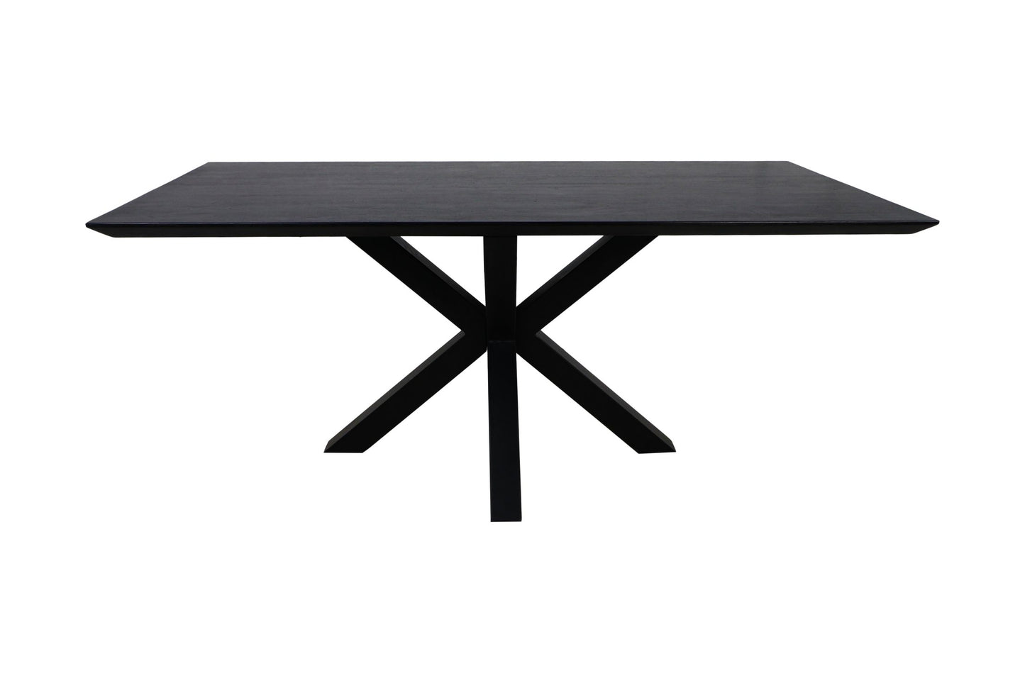 Rechthoekige eettafel Zurich- 220x100x75,8 - Zwart - Acaciahout/metaal