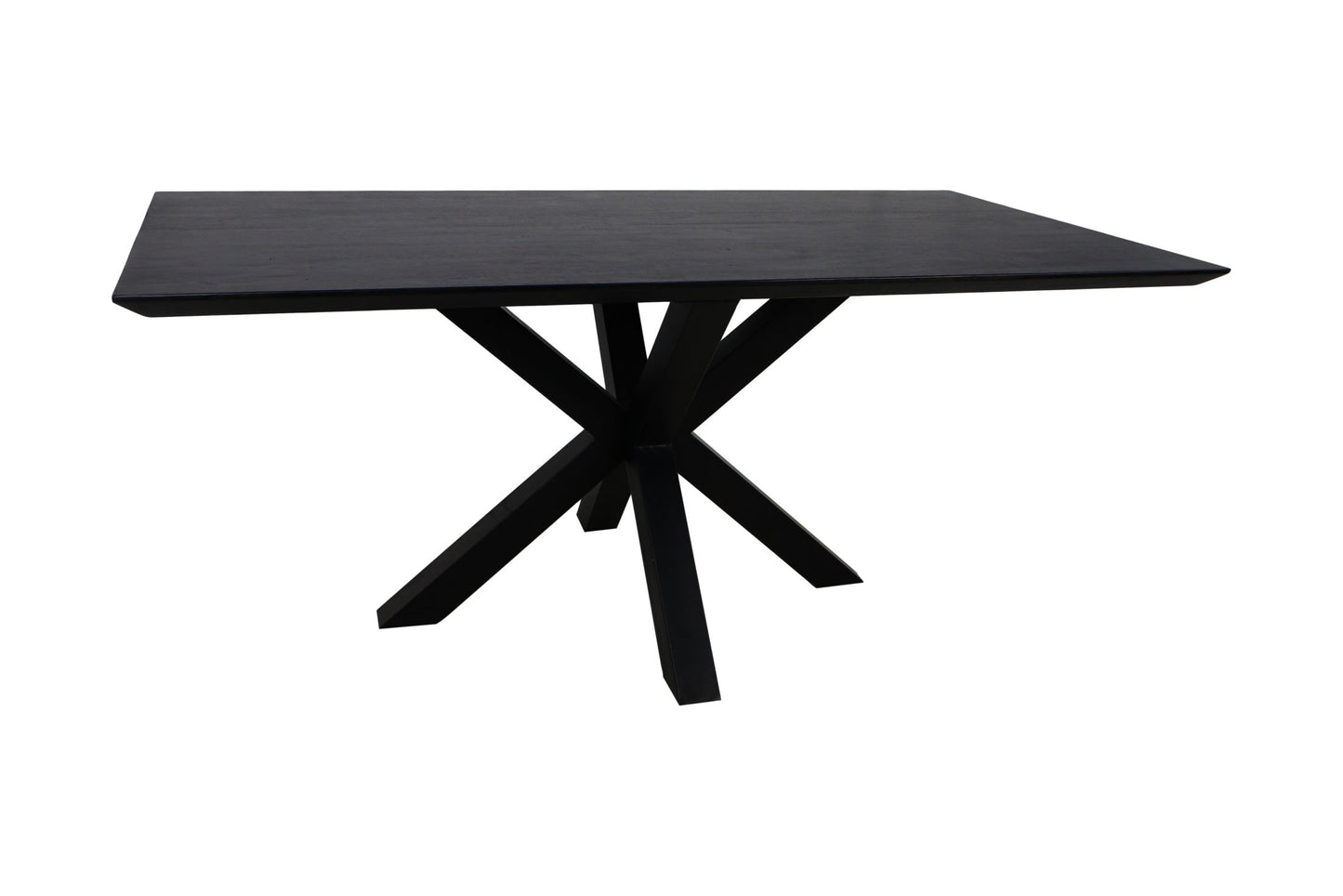 Rechthoekige eettafel Zurich- 220x100x75,8 - Zwart - Acaciahout/metaal