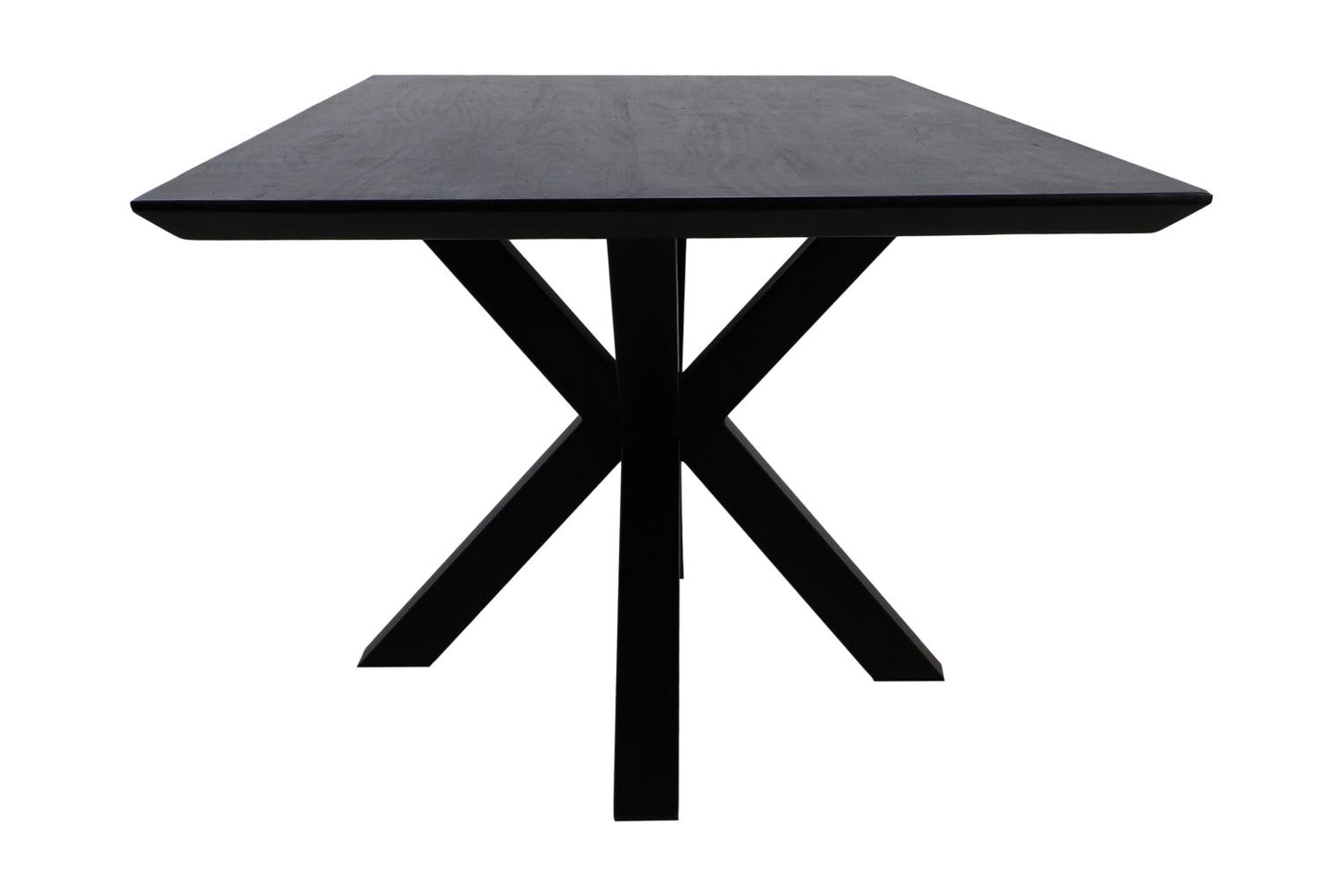 Rechthoekige eettafel Zurich- 220x100x75,8 - Zwart - Acaciahout/metaal