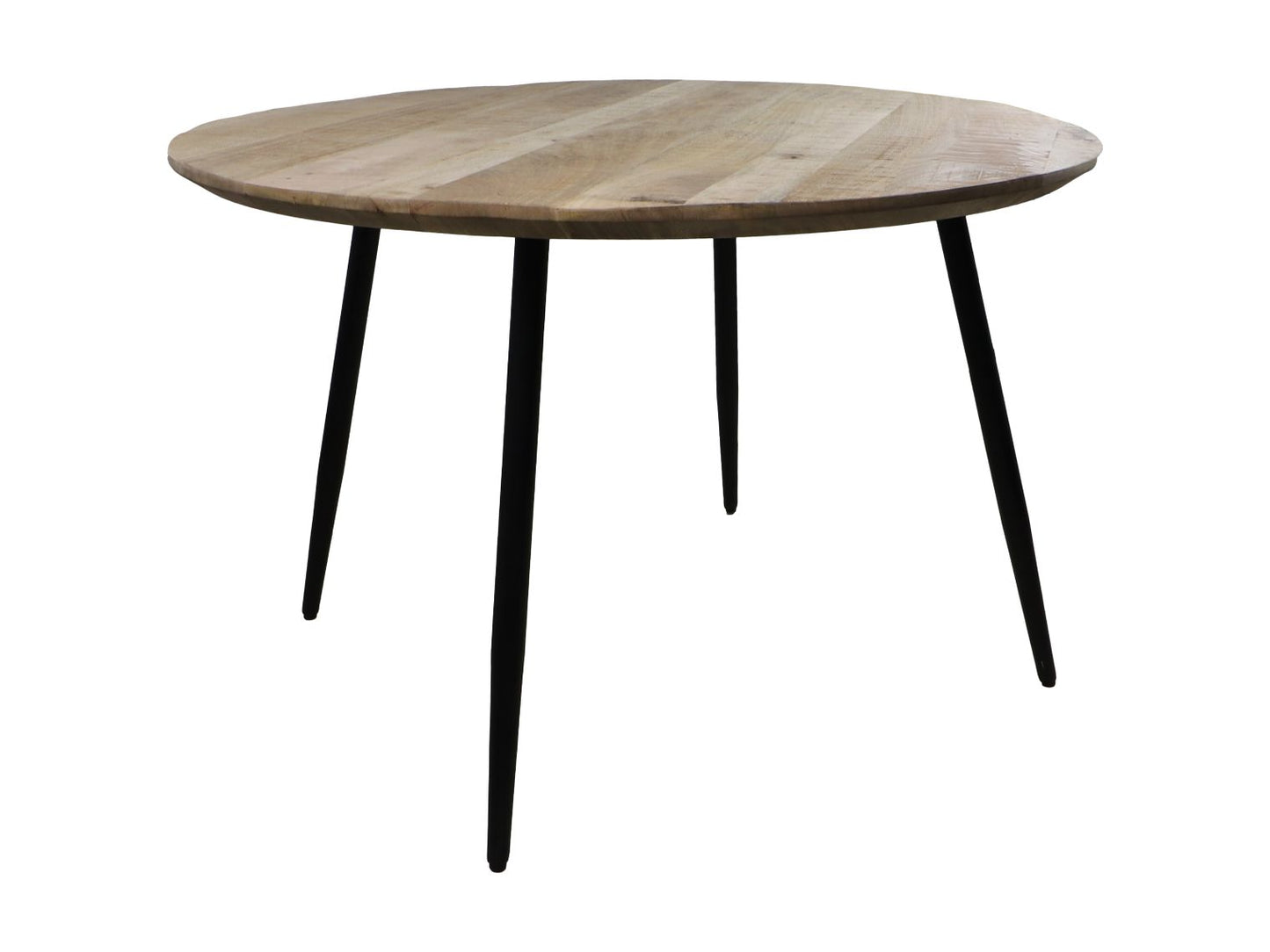 Ronde eettafel Bern -  140x140x76 - Naturel/zwart - Mangohout/ijzer