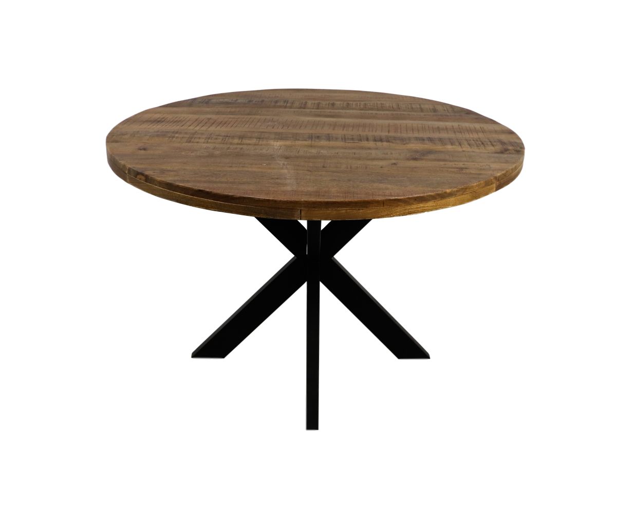 Ronde eettafel Melbourne - ø130x76 - Naturel/zwart - Mangohout/ijzer