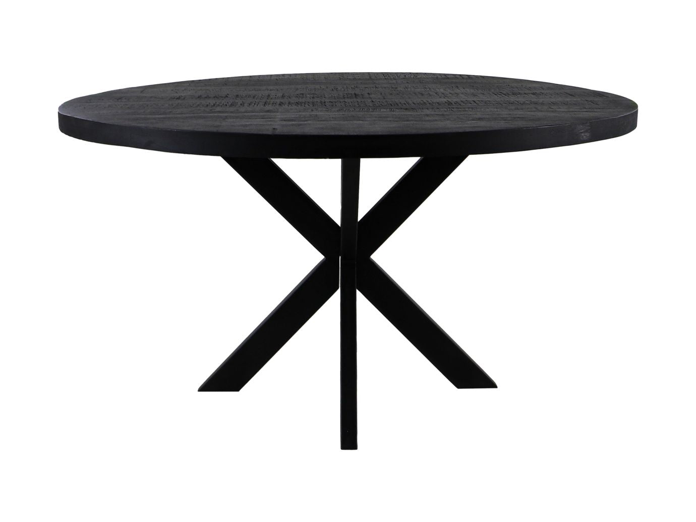 Ronde eettafel Melbourne - ø130x76 - Zwart - Mangohout/ijzer