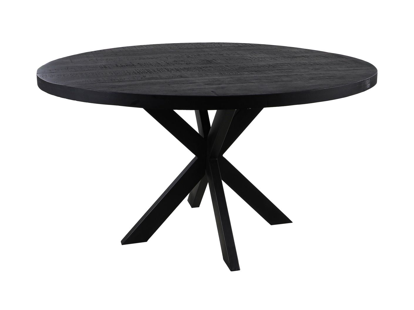 Ronde eettafel Melbourne - ø150x76 - Zwart - Mangohout/ijzer