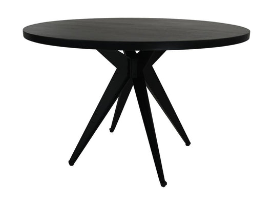 Ronde eettafel - ø140x76 - Zwart - Mangohout/metaal