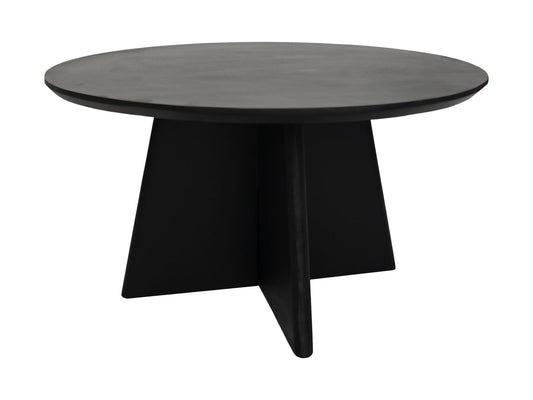Ronde salontafel met kruispoot - 80X80X45 - zwart - Mangohout