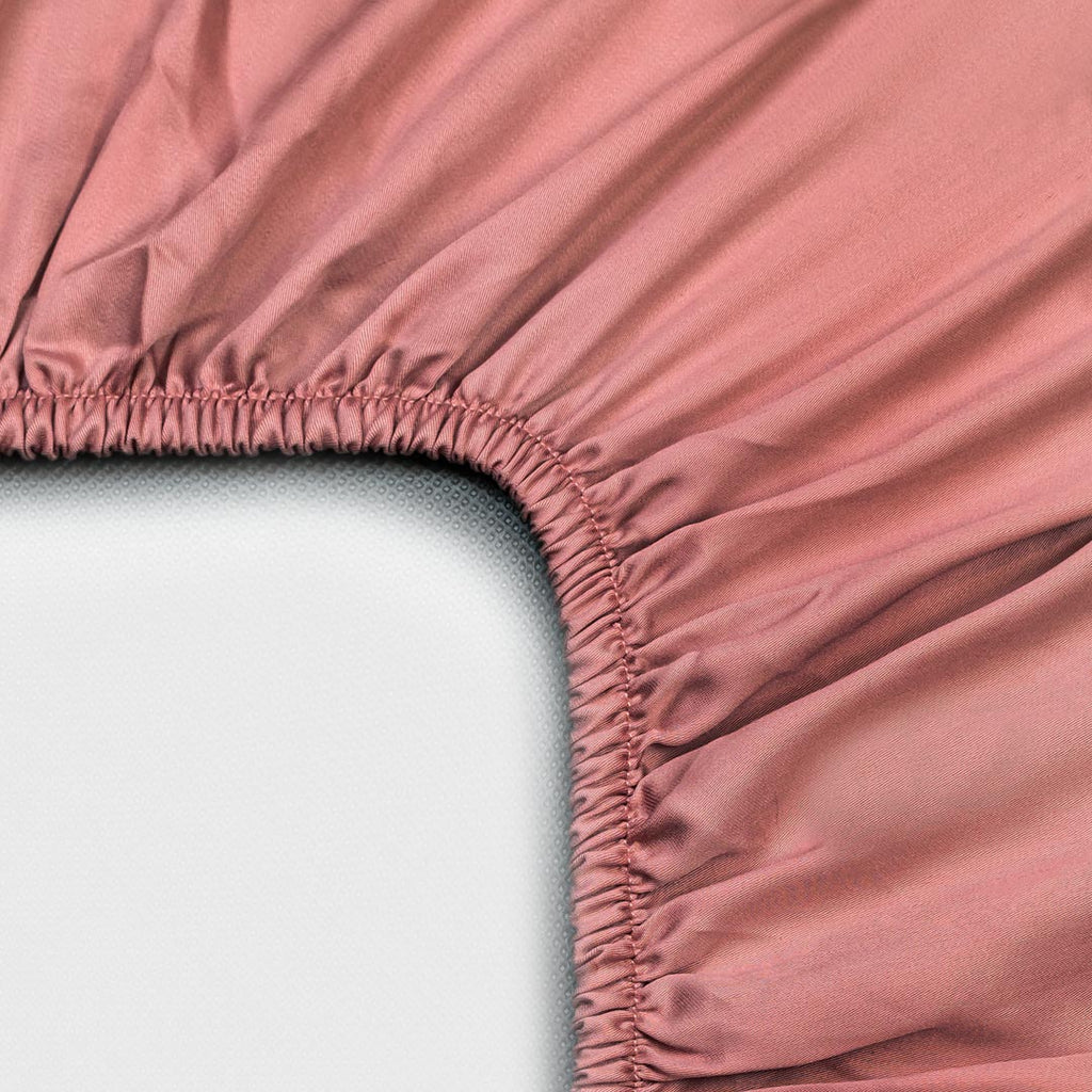 Tencel topper fitted sheet (180x200) terra rose