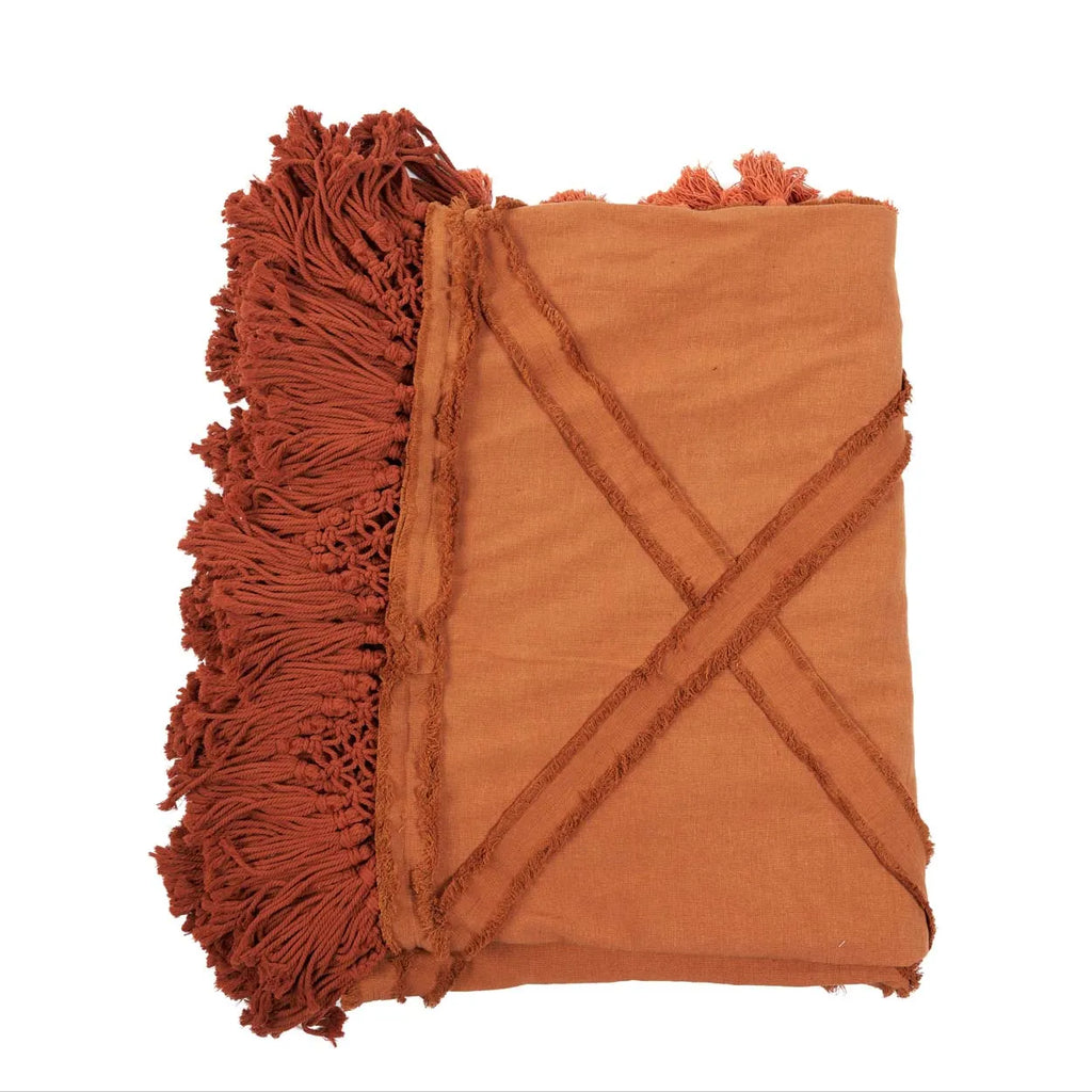 The Berber Bed Throw  - Terracotta