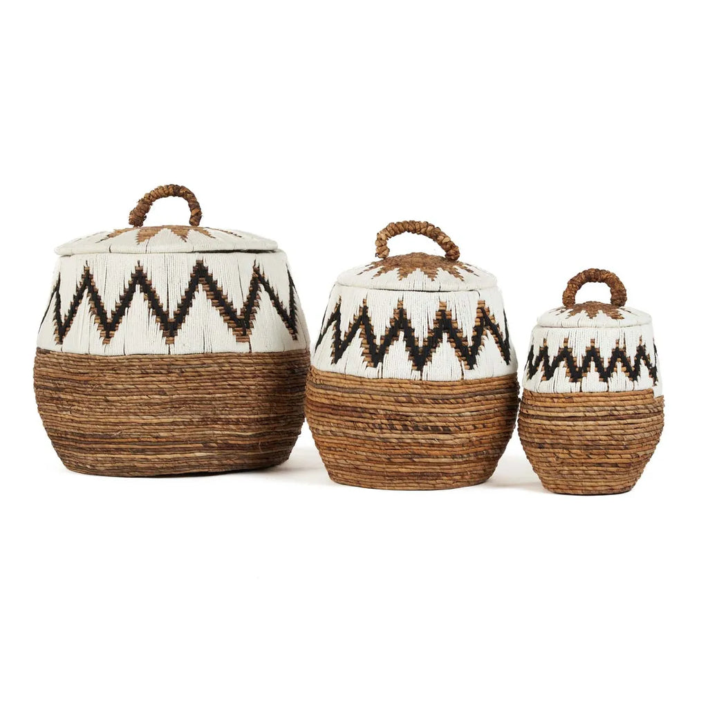 The Little Bay Beach Basket - Natural White - L