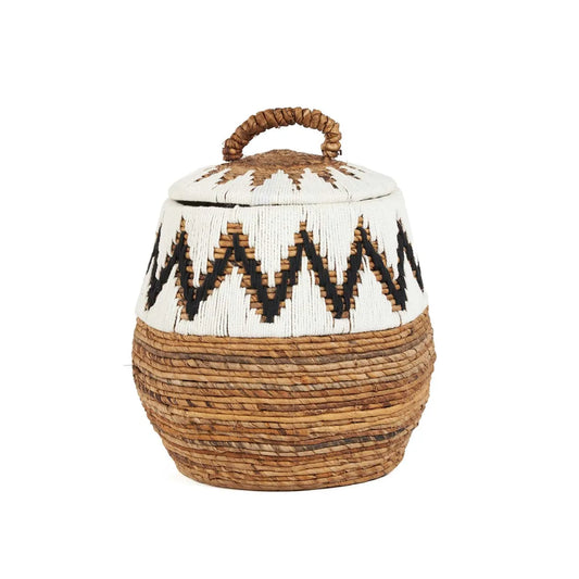 The Little Bay Beach Basket - Natural White - M