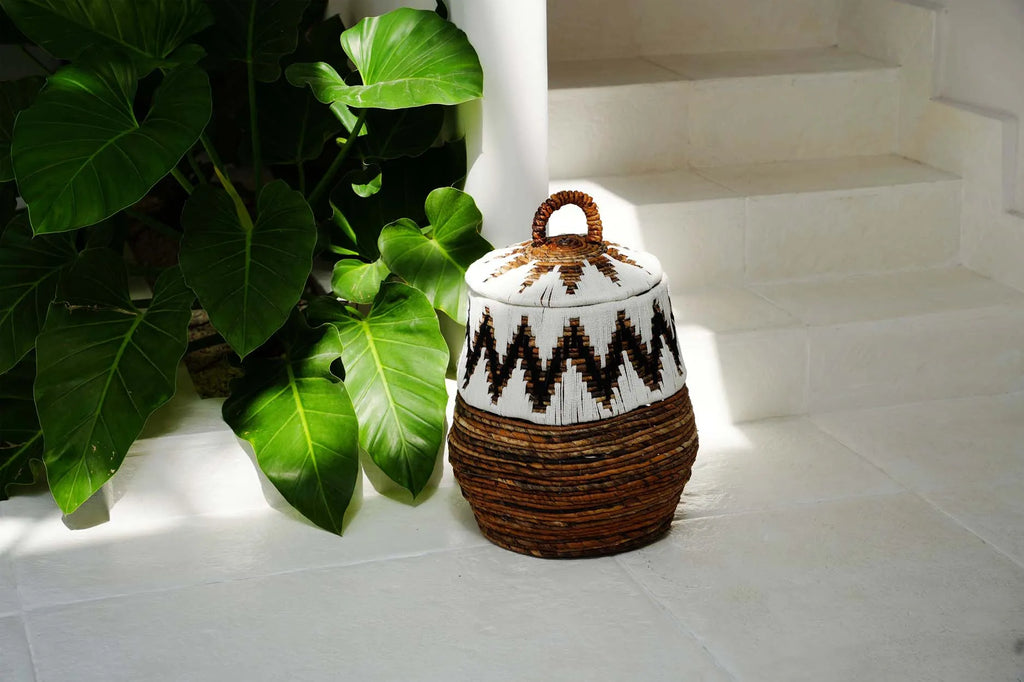 The Little Bay Beach Basket - Natural White - S