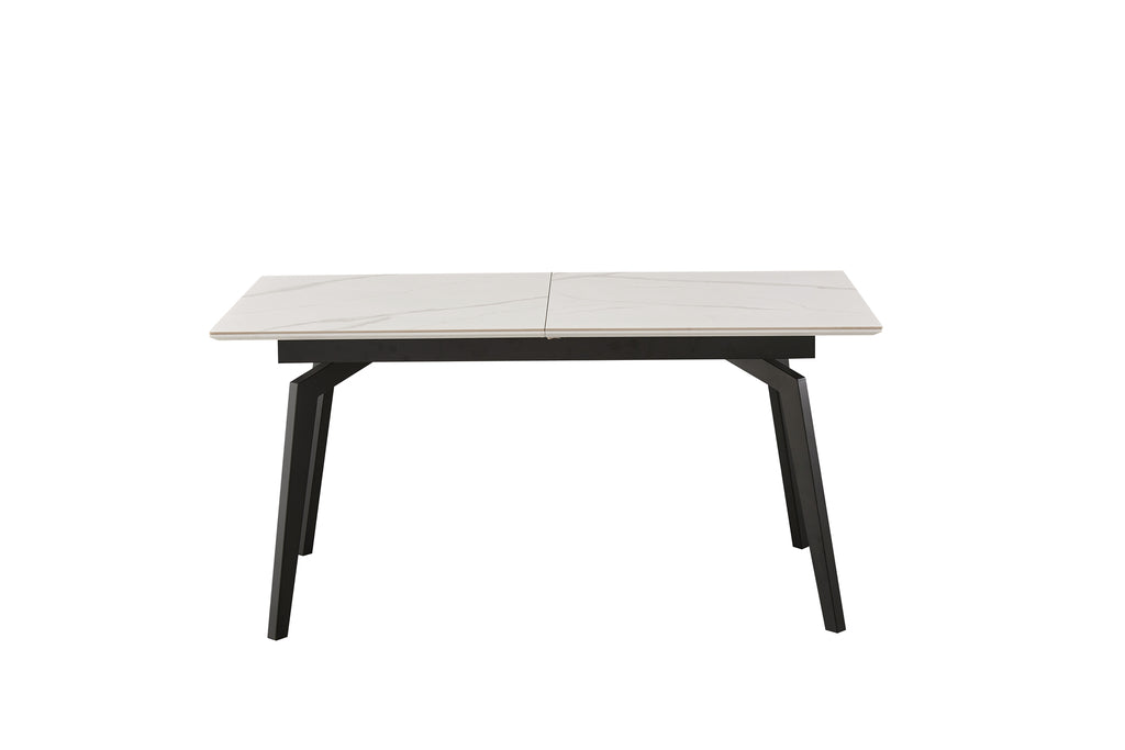 Venus Uitschuiftafel 160x90 (+1 x 40cm) Deckstone Wit Marmer