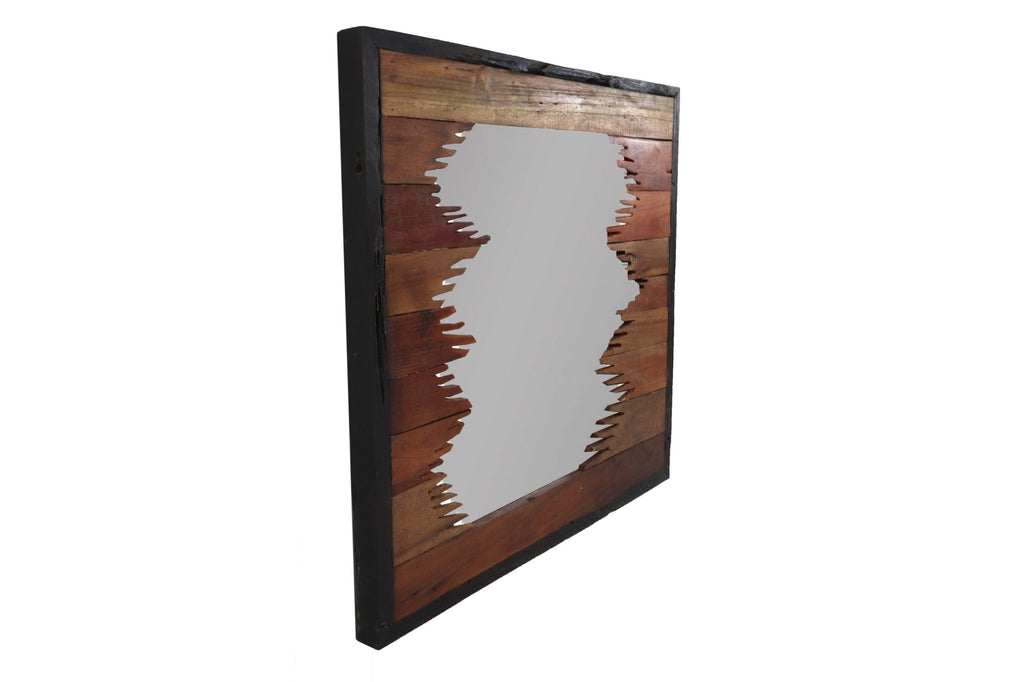 Wandspiegel - 60x60 cm - teak