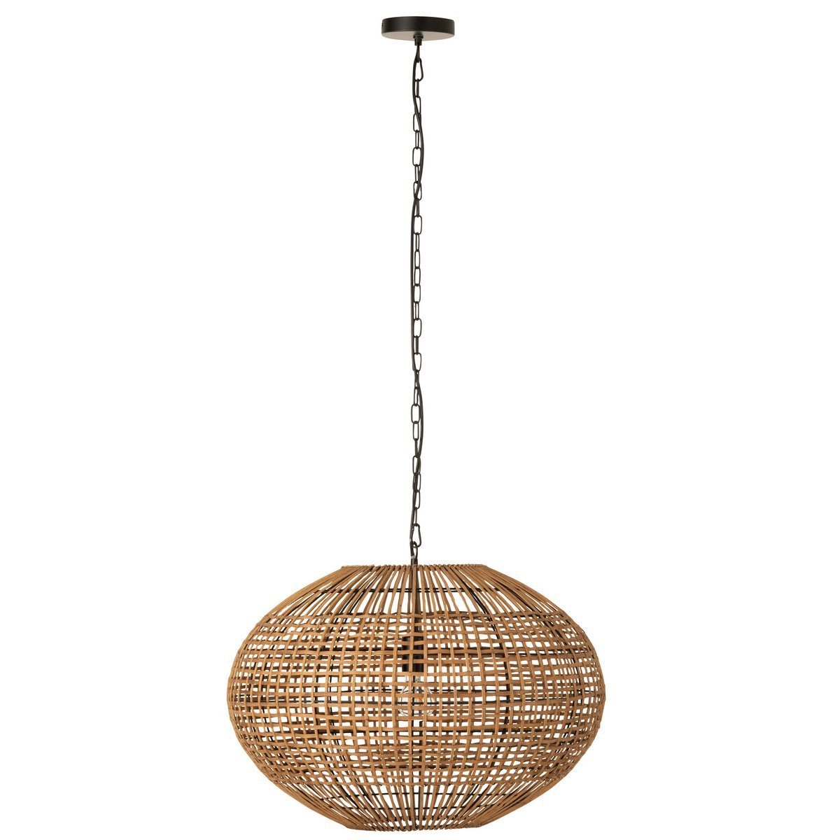 J-Line Rattan hanglamp - jute - naturel - woonaccessoires