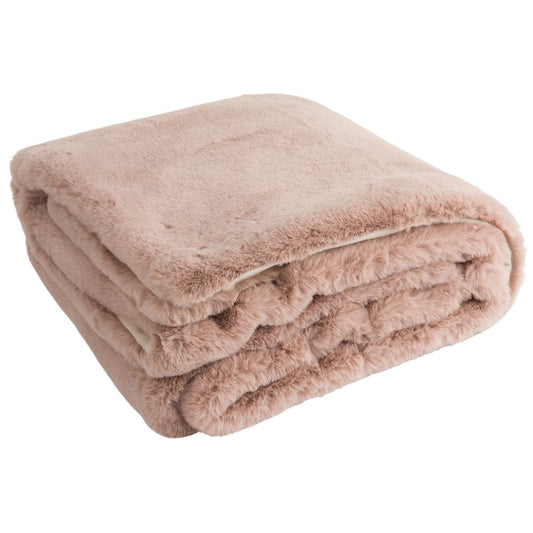 J-Line Plaid Cutie - Fleece Deken – Polyester – 180x130 cm – Poederroze