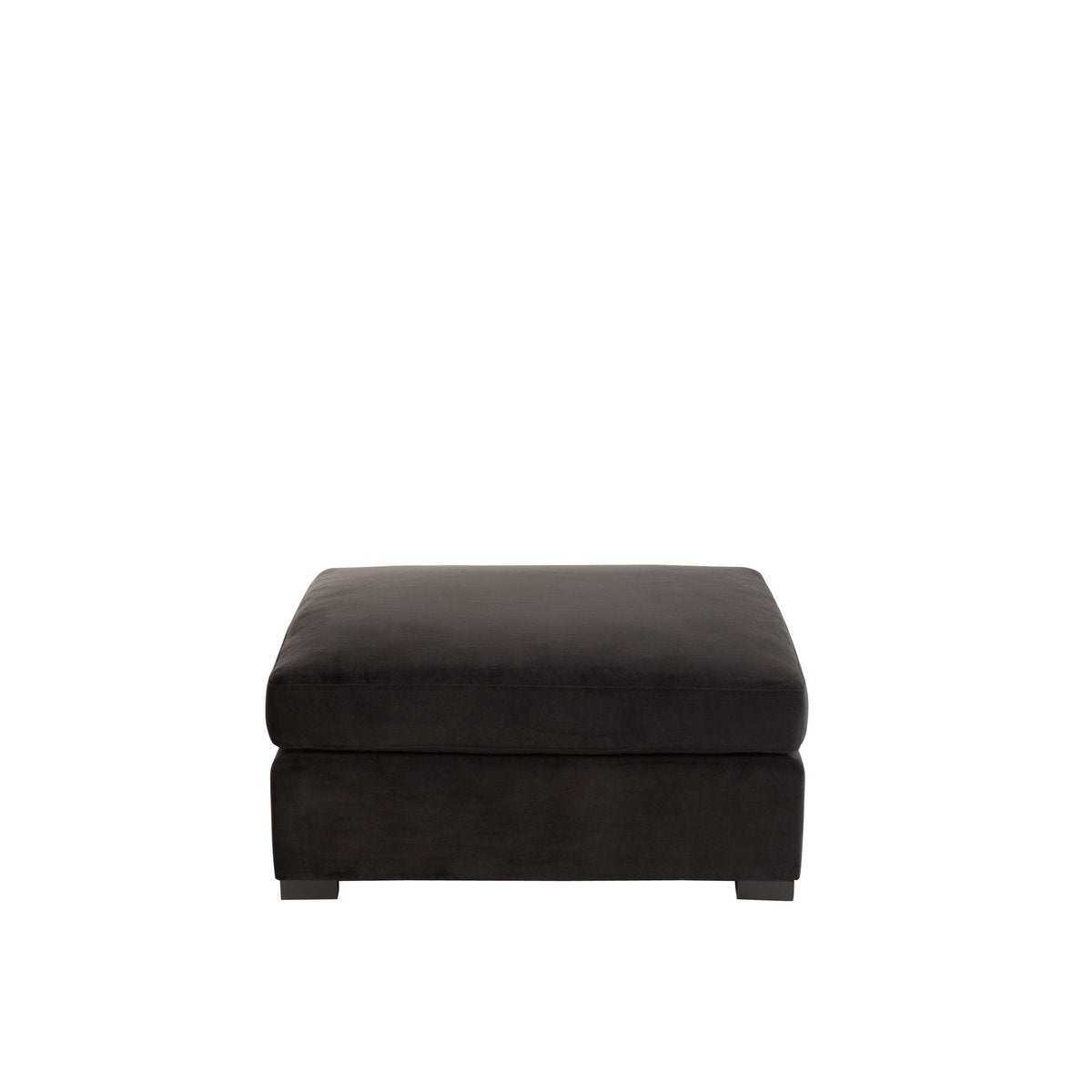 J-Line Ottoman zetel - 2 pers - velvet/ hout - zwart