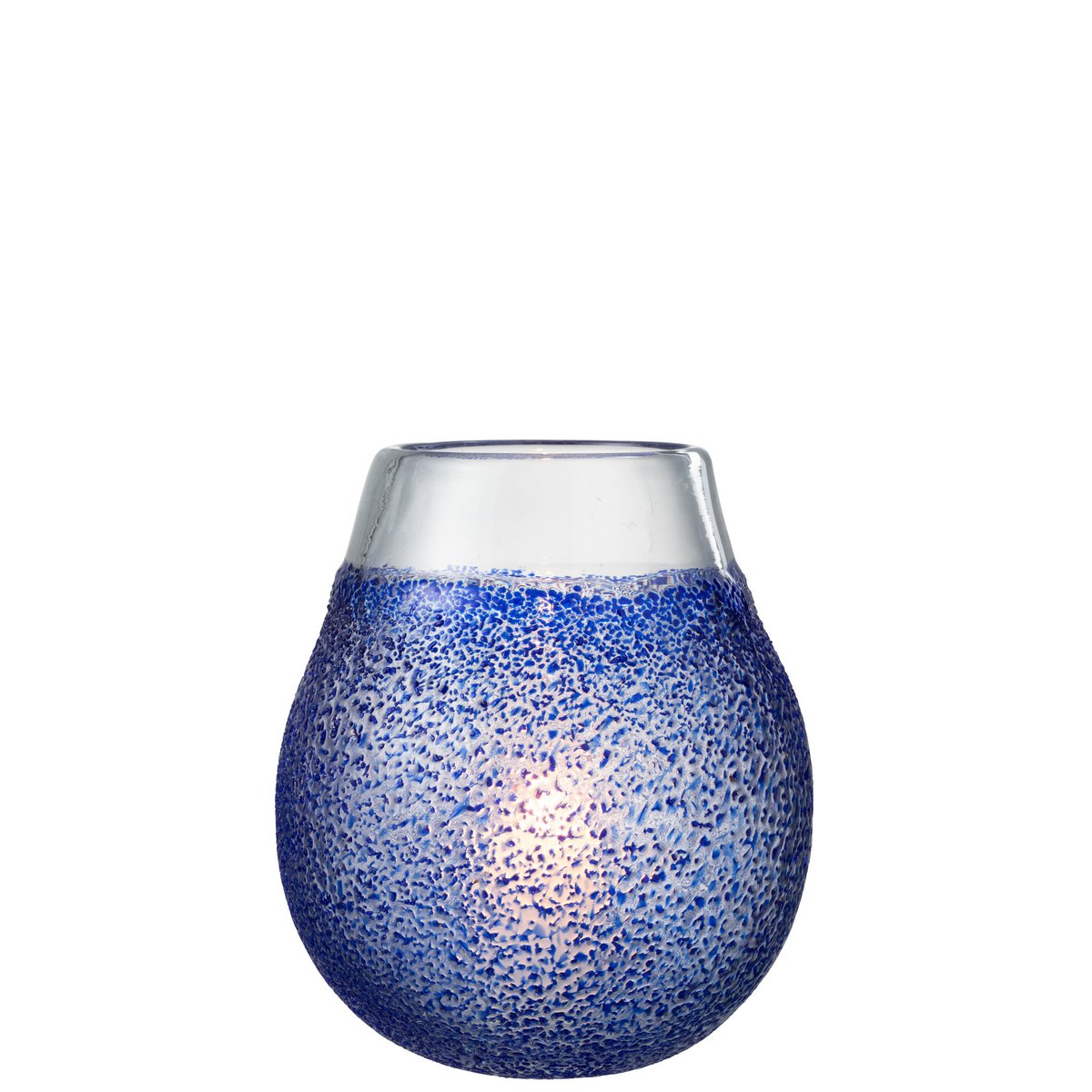 J-Line Windlicht Santorini Glas Blauw