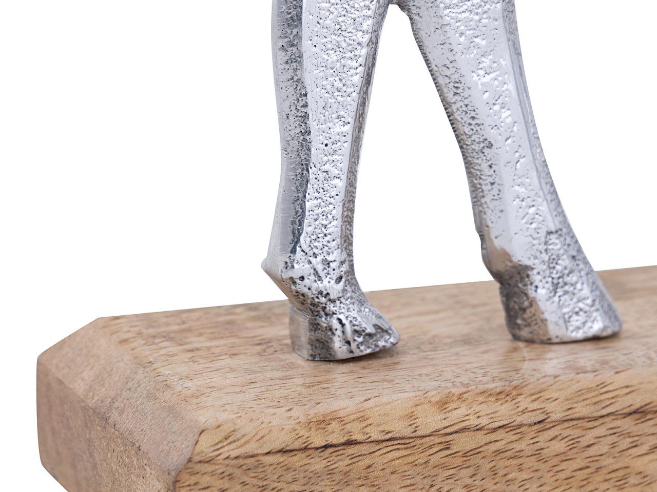 Decoratieve figurenset van 2 hertenstandaard 14/20x22/32cm decoratief figuur aluminium mangohout