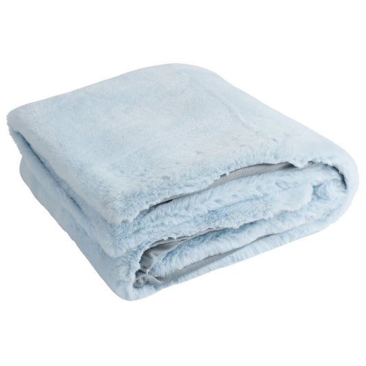 J-Line Plaid Cutie - Fleece Deken – Polyester – 180x130 cm – Lichtblauw