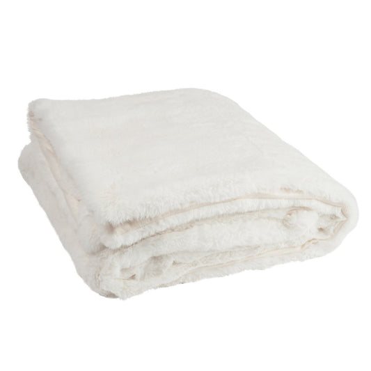 J-Line Plaid Cutie - Fleece Deken – Polyester – 180x130 cm – Wit