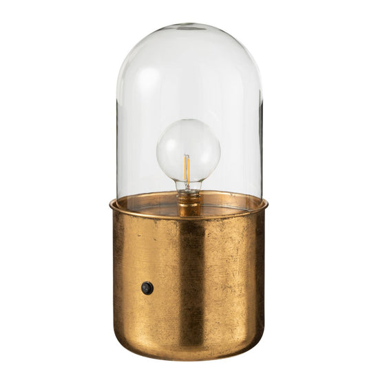 J-Line Tafellamp Antiek Led Glas/Zink Goud Large