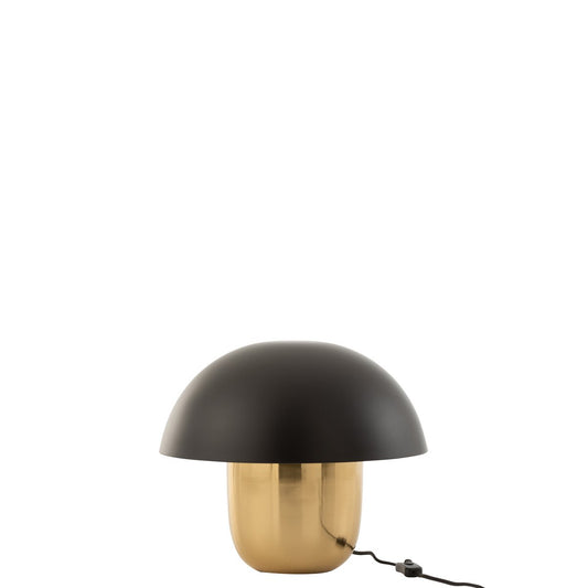 J-Line Lamp Paddenstoel Ijzer Zwart/Goud Small