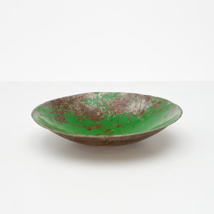 Moogoo Creative Africa Green Bowl from recycled oil drums &amp; 2 Tea light holders Gourd dark green