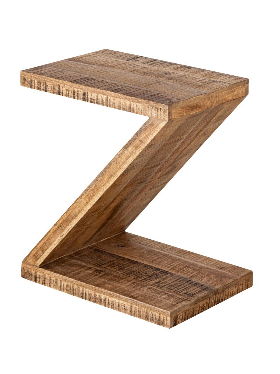 Bijzettafel hout Z-vorm 42x50x31cm Zoro salontafel bloementafel duurzaam mango teruggewonnen hout