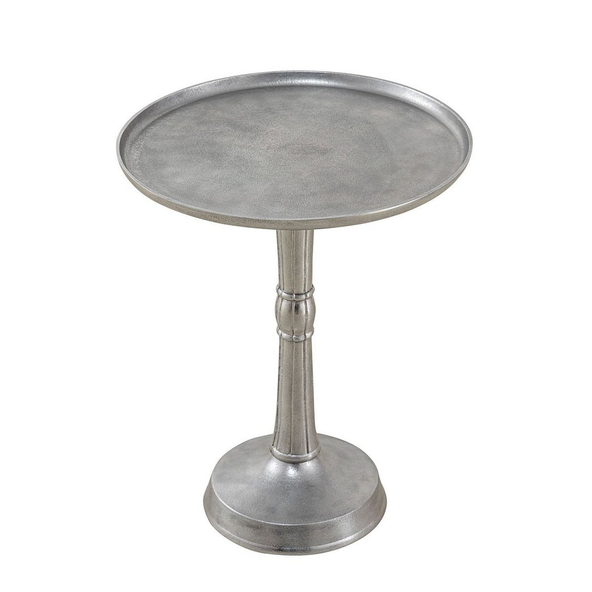 Bijzettafel metaal rond ø 44x52 cm decoratieve tafel Adlon zilver of goud met design middenvoet aluminium