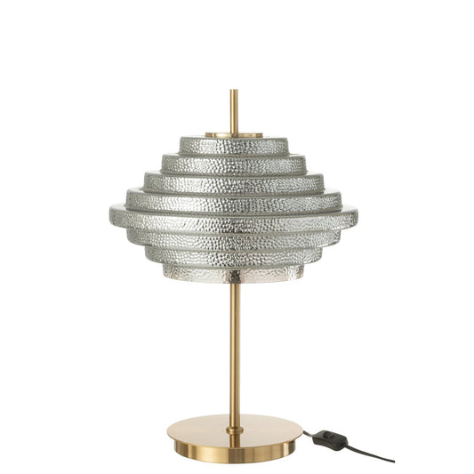 J-Line Tafellamp Led Goud Metaal/Rookglas
