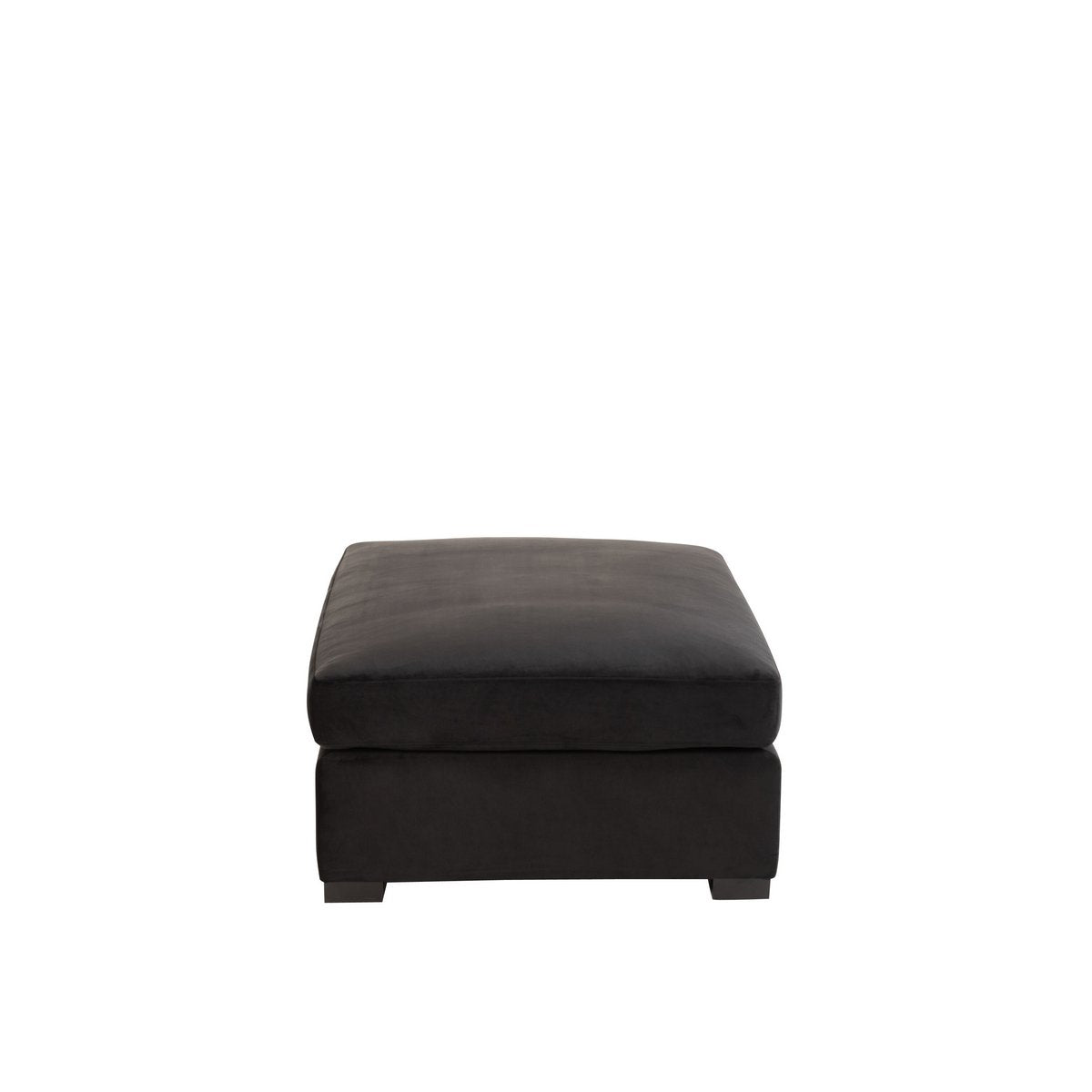 J-Line Ottoman zetel - 2 pers - velvet/ hout - zwart