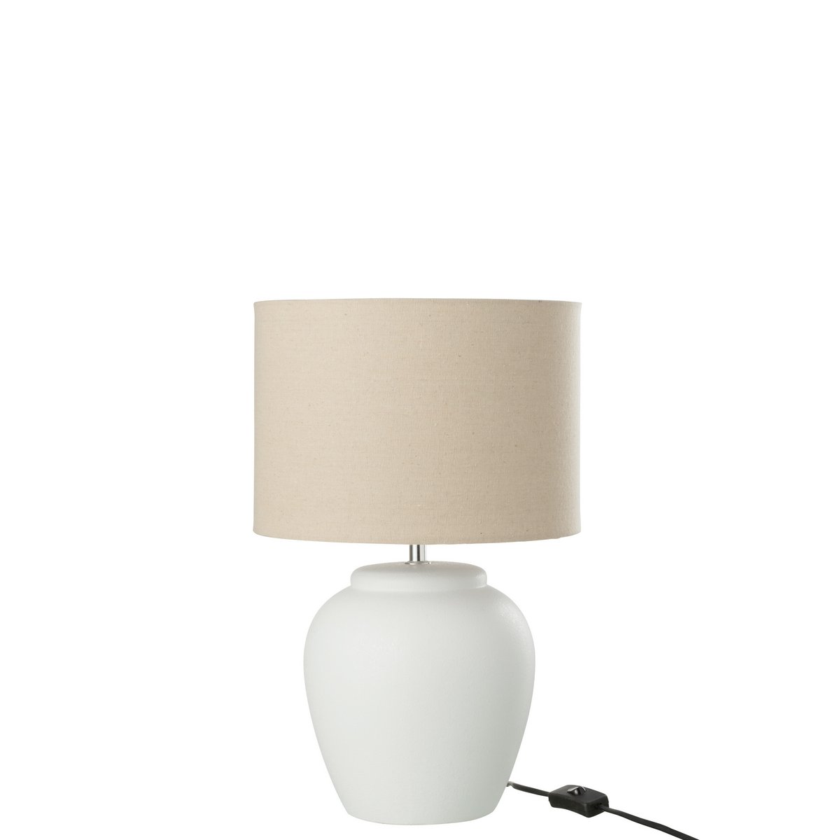 J-Line Lamp Meli + Kap Keramiek Linnen Wit Small