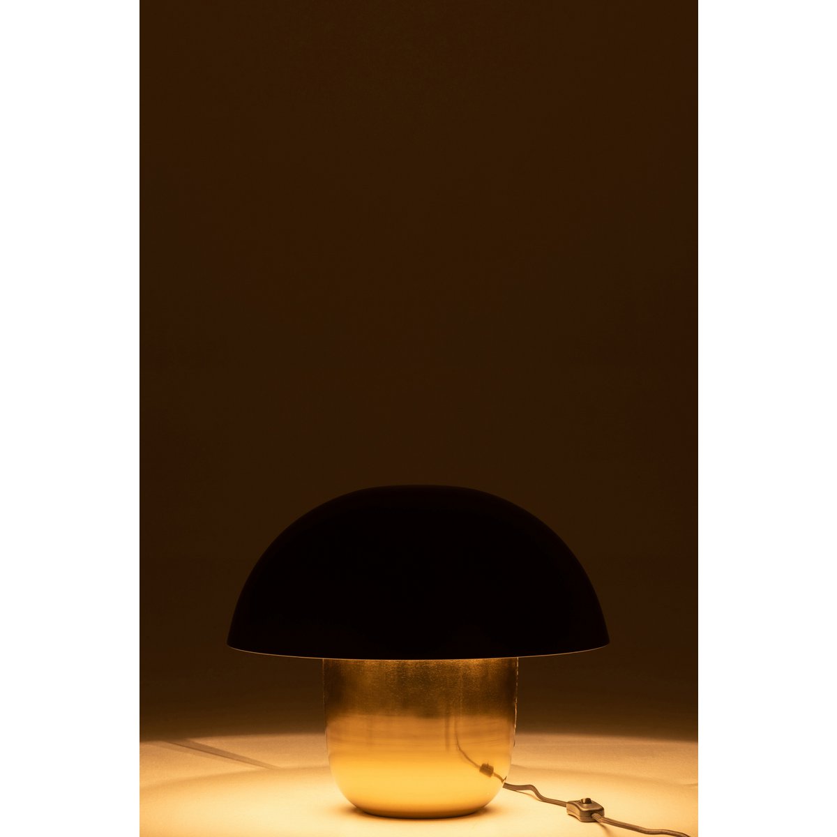 J-Line Lamp Paddenstoel Ijzer Zwart/Goud Small