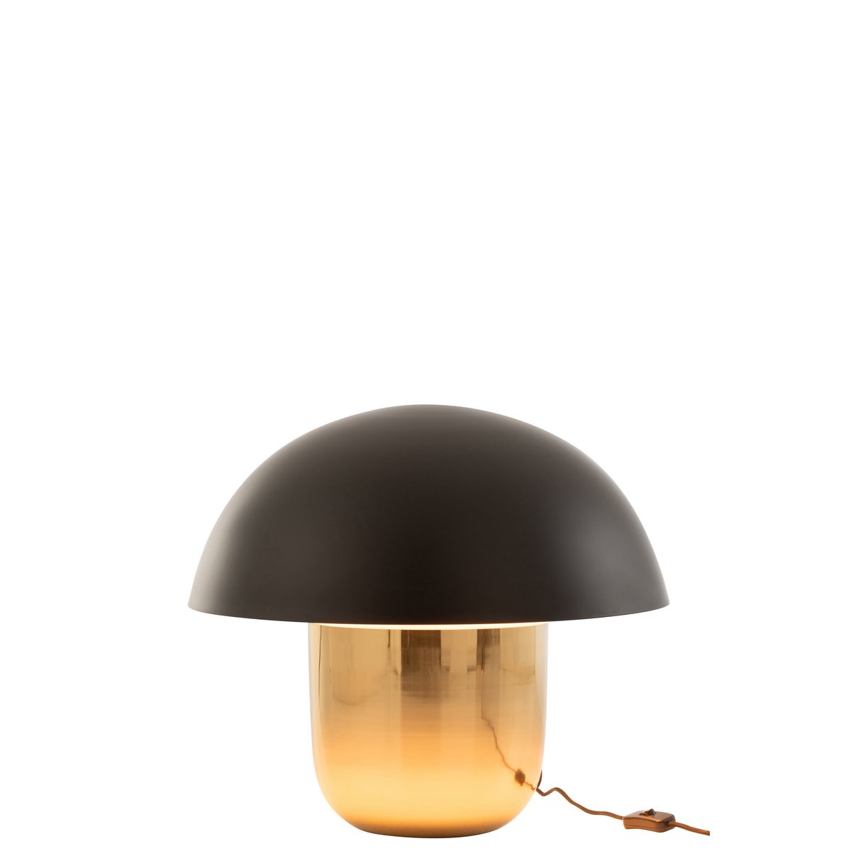 J-Line Lamp Paddenstoel Ijzer Zwart/Goud Large