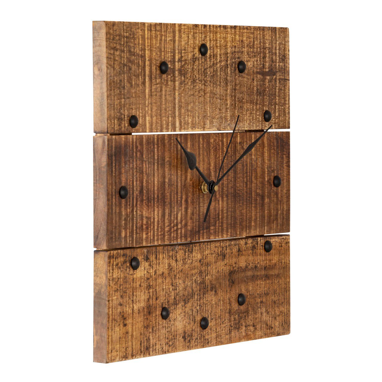 Wandklok houten klok 30x30cm wandklok hout woonkamer geruisloos vierkant gemaakt van mangohout